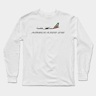 Alitalia Airbus A320-200 Tee Shirt Version Long Sleeve T-Shirt